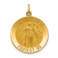 14k Solid Polished/Satin Medium St. Florian Medal-XR1712