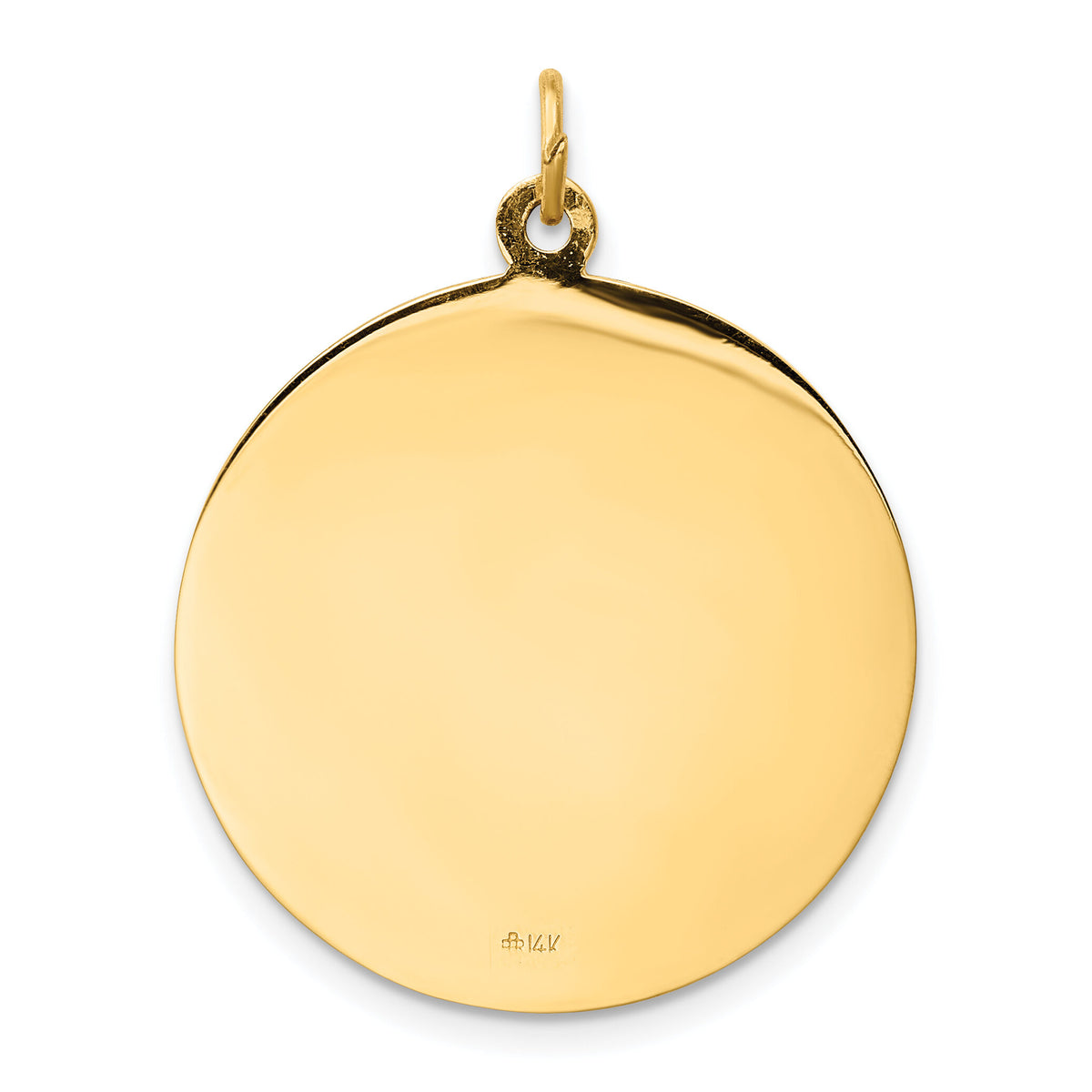 14k Solid Polished/Satin Large Round St. Michael Medal-XR1720