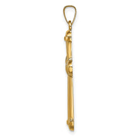 14k Hollow Polished Cross-XR1724