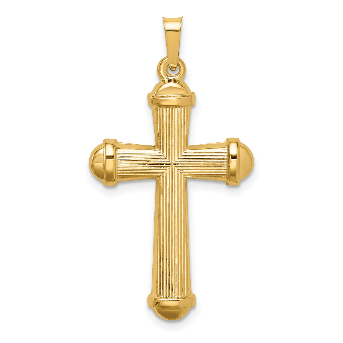14k Hollow Polished Cross-XR1724