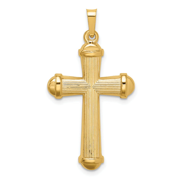 14k Hollow Polished Cross-XR1724