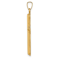 14k Hollow Polished Beaded Edge Cross-XR1725