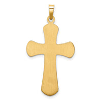 14k Hollow Polished Beaded Edge Cross-XR1725