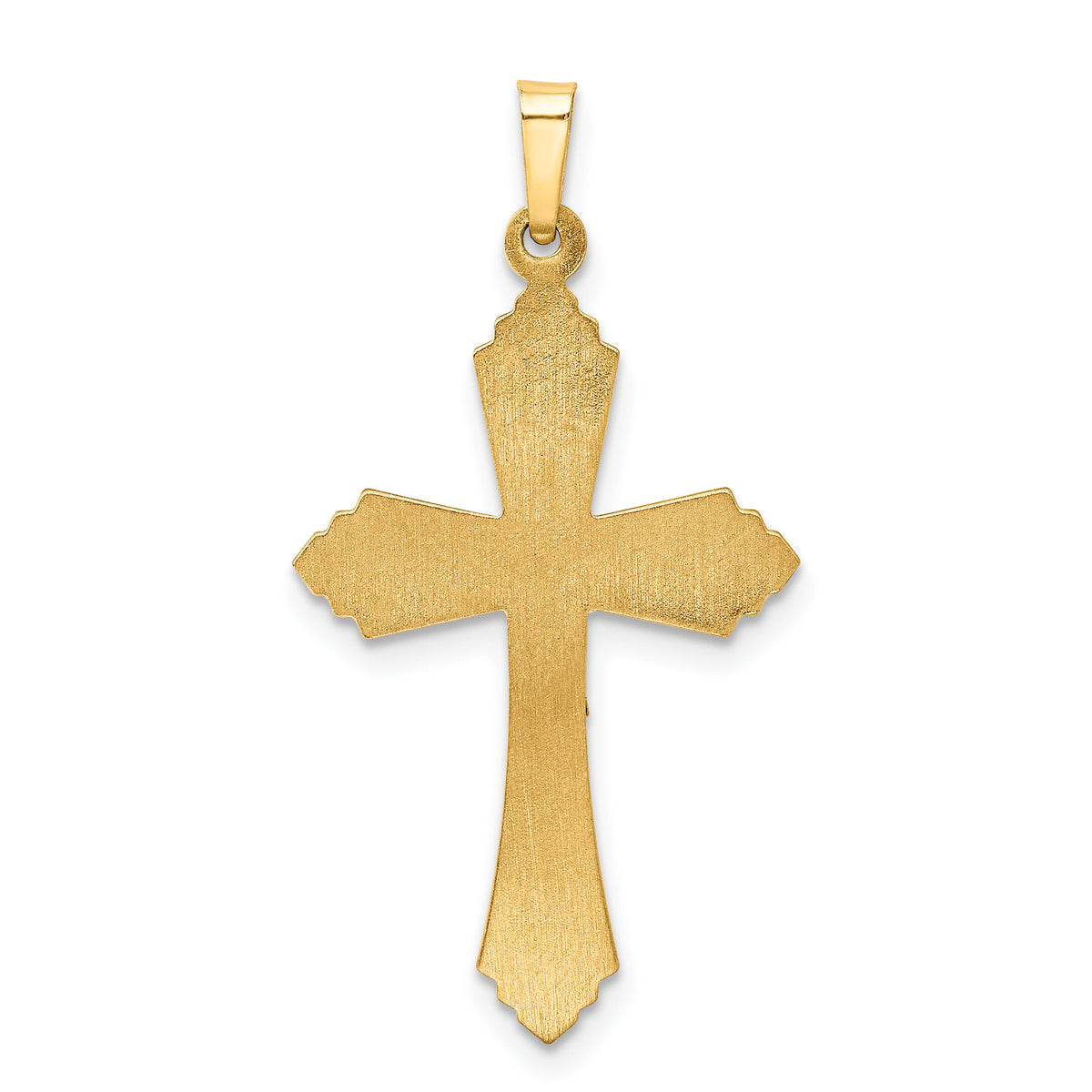 14k Two-tone Hollow Polished Fleur de Lis Crucifix-XR1729
