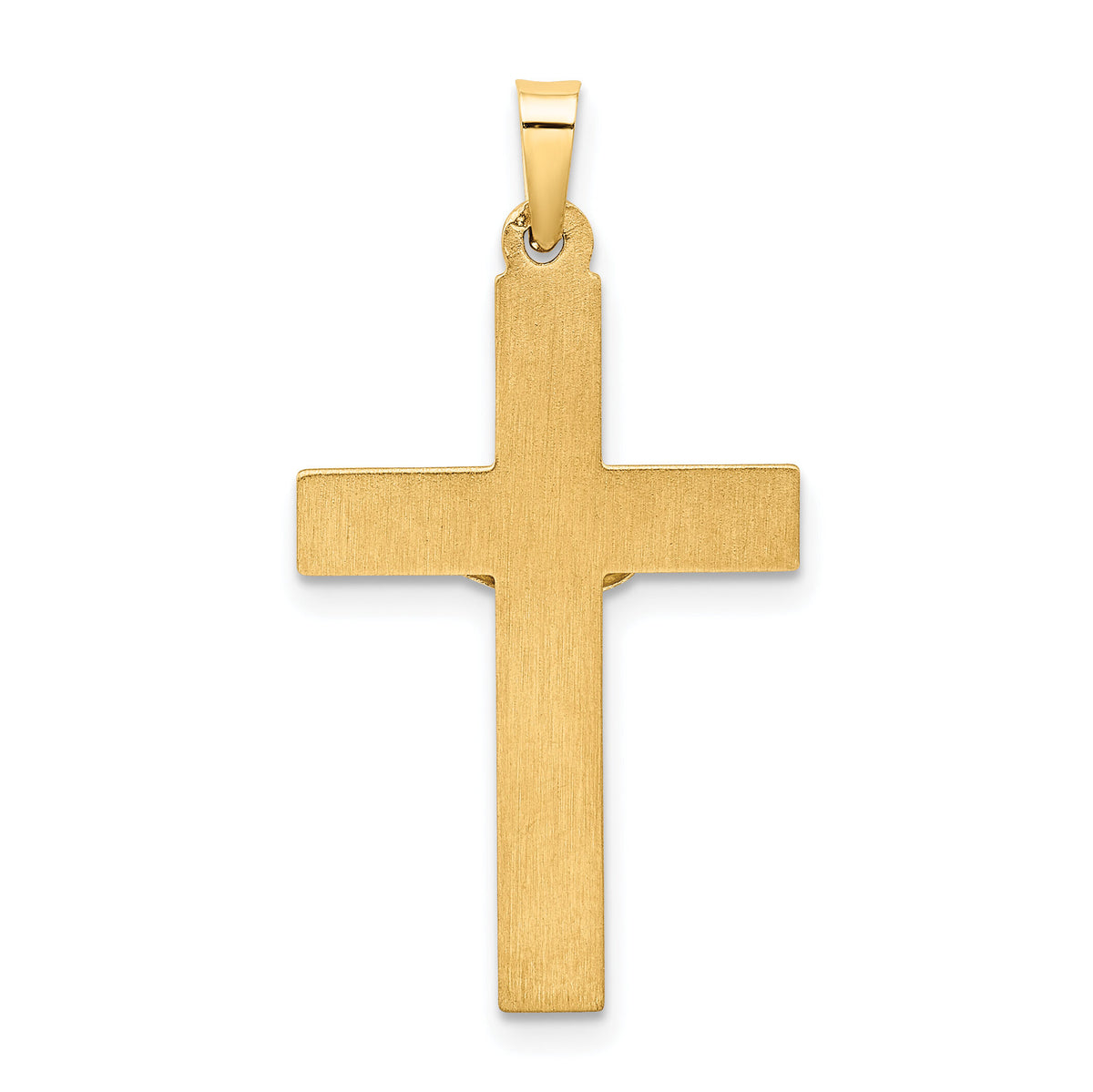 14k Two-tone Hollow Polished Textured Latin Crucifix-XR1730