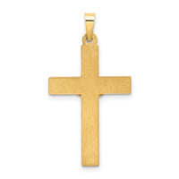 14k Two-tone Hollow Polished Textured Latin Crucifix-XR1730