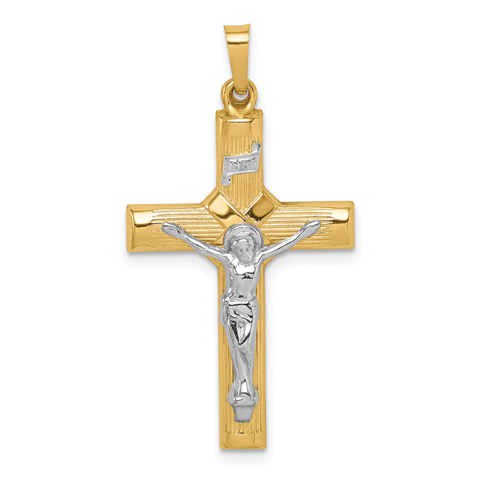 14k Two-tone Hollow Polished Center X Crucifix-XR1731