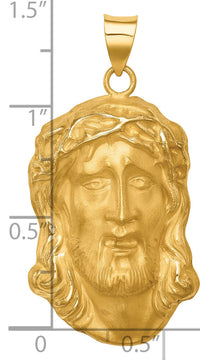 14k Hollow Polished/Satin Large Jesus Medal-XR1732