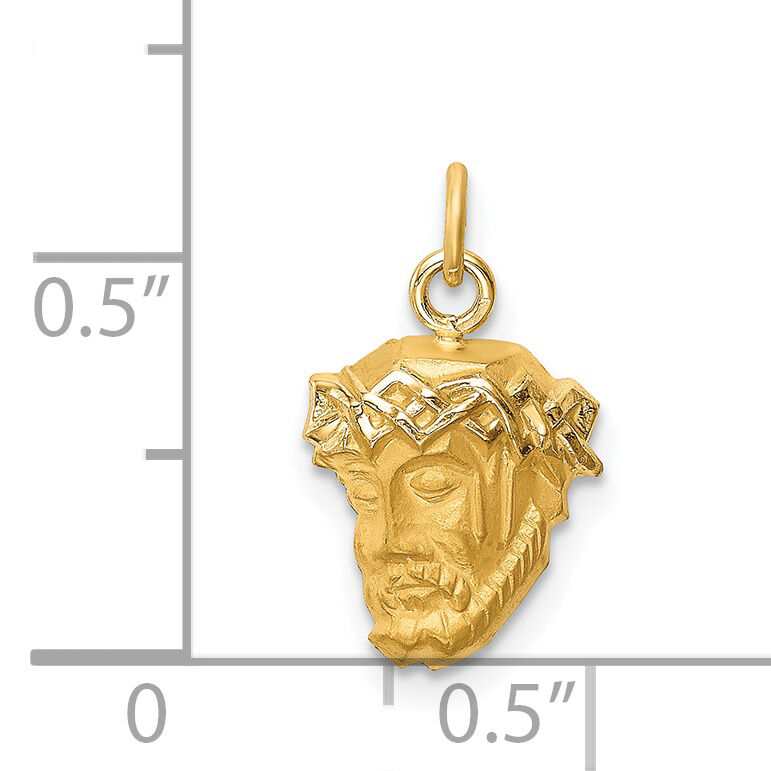 14k Hollow Polished/Satin Small Jesus Medal-XR1733