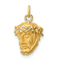 14k Hollow Polished/Satin Small Jesus Medal-XR1733