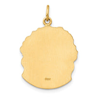 14k Hollow Polished/Satin Medium Jesus Medal-XR1735
