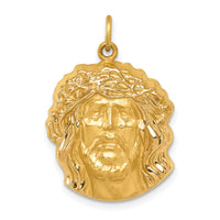 14k Hollow Polished/Satin Medium Jesus Medal-XR1735