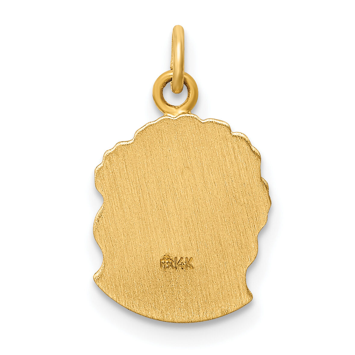 14k Hollow Polished/Satin Small Jesus Medal-XR1737