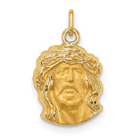 14k Hollow Polished/Satin Small Jesus Medal-XR1737