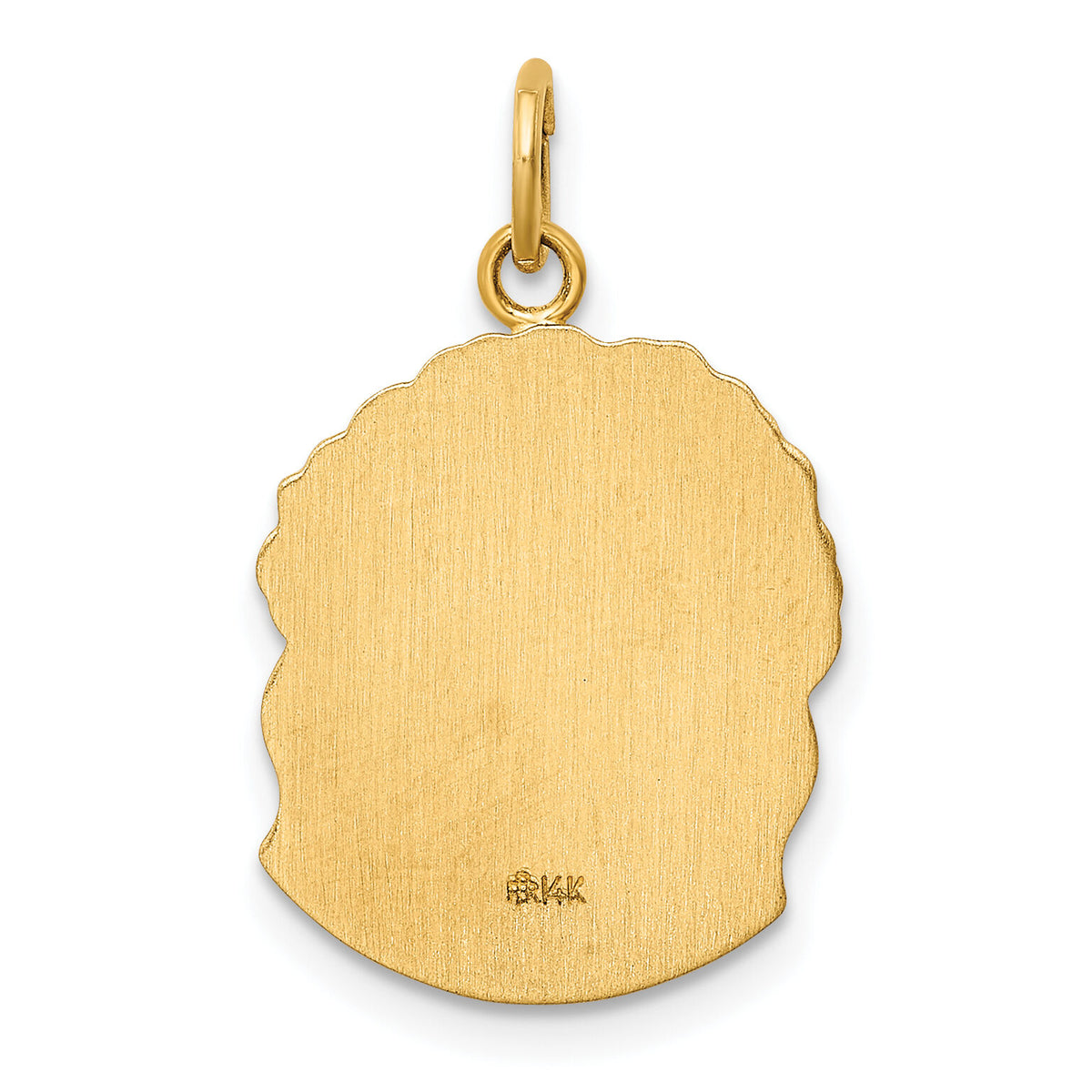14k Hollow Polished/Satin Medium Jesus Medal-XR1738