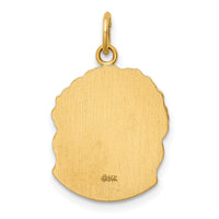 14k Hollow Polished/Satin Medium Jesus Medal-XR1738