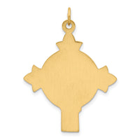 14k Hollow Polished/Satin Medium Jesus Medal Cross-XR1740