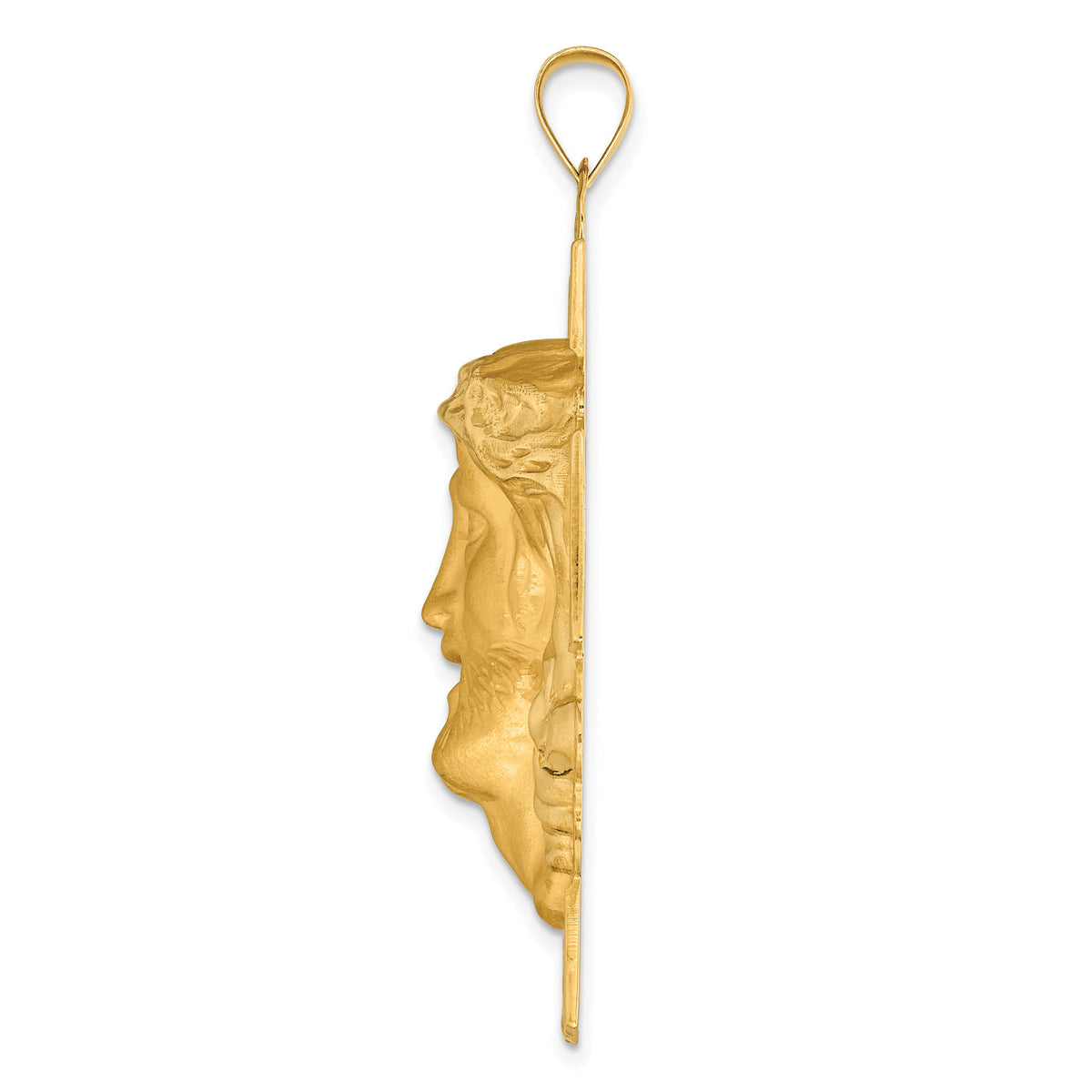 14k Hollow Polished/Satin Jesus Cross Medal-XR1743