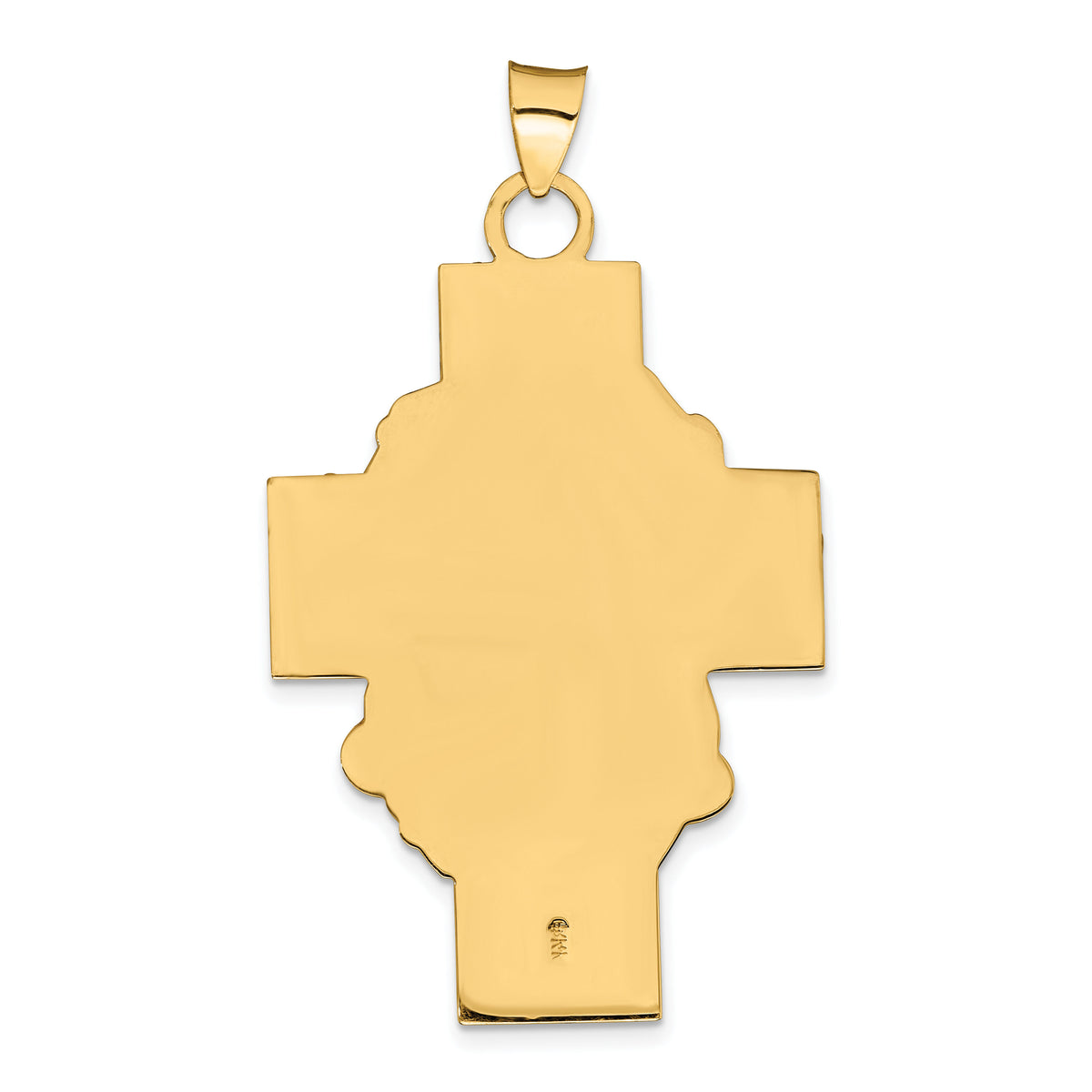 14k Hollow Polished/Satin Jesus Cross Medal-XR1743