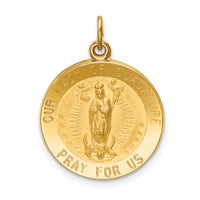 14k Solid Polished/Satin Round Our Lady of Guadalupe Medal-XR1744