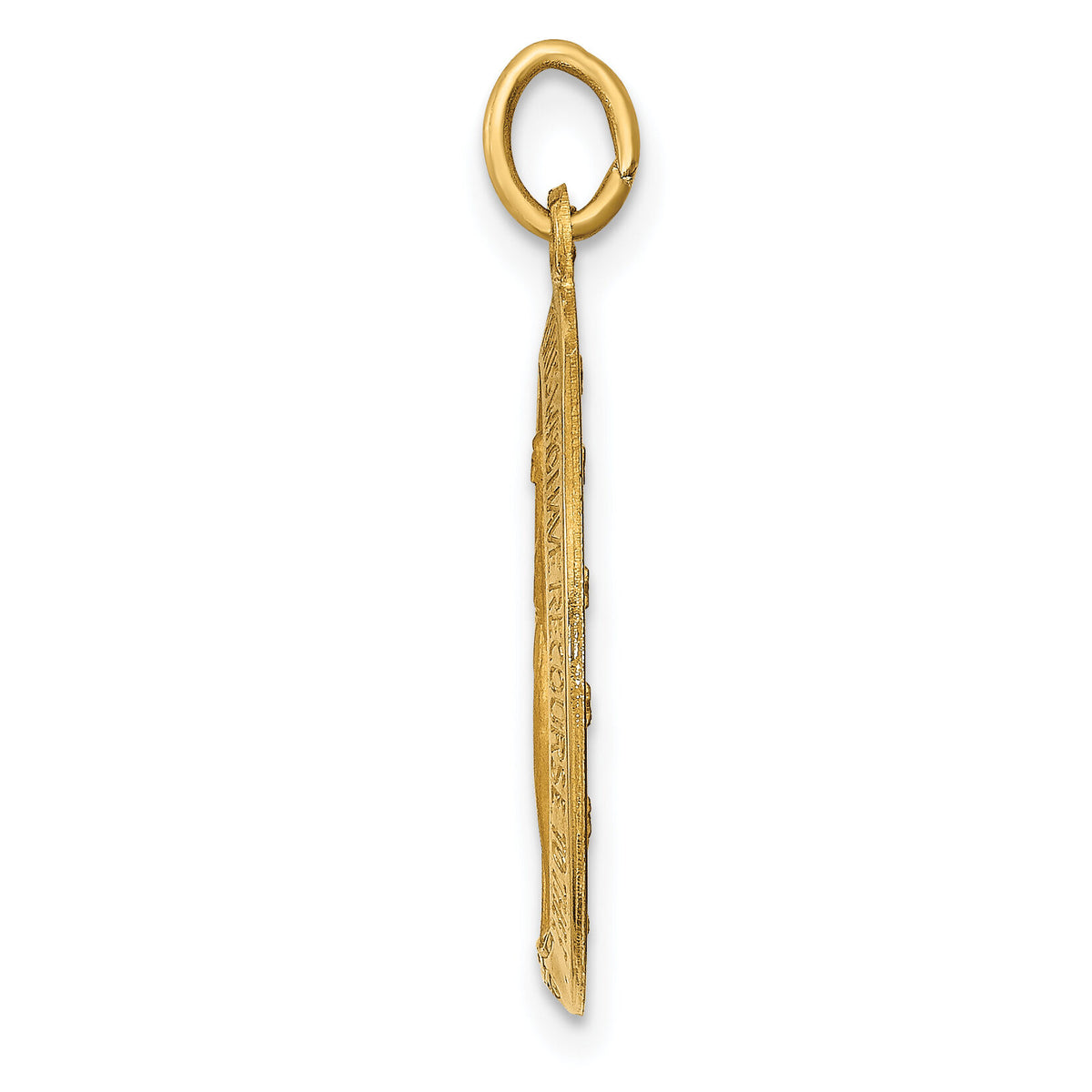14k Solid Polished and Satin Oval Miraculous Medal-XR1748