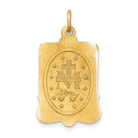 14k Solid Polished/Satin Large Rectangle Framed Miraculous Medal-XR1750