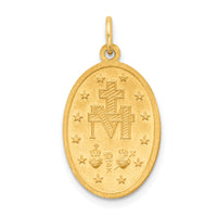 14k Solid Polished/Satin Oval Miraculous Medal-XR1753