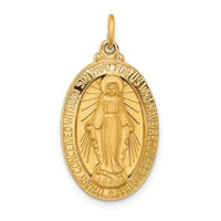 14k Solid Polished/Satin Medium Oval Miraculous Medal-XR1754