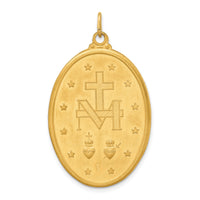 14k Solid Polished/Satin Extra Large Oval Miraculous Medal-XR1756