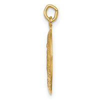 14k Solid Polished/Satin Small Oval Miraculous Medal-XR1757