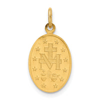 14k Solid Polished/Satin Small Oval Miraculous Medal-XR1757