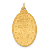 14k Solid Polished/Satin Medium Oval Miraculous Medal-XR1758