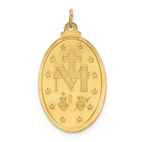 14k Solid Polished/Satin Medium Oval Miraculous Medal-XR1759
