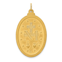 14k Solid Polished/Satin Large Oval Miraculous Medal-XR1760