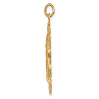 14k Solid Polished/Satin Fancy Pierced Oval Miraculous Medal-XR1764