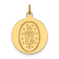 14k Solid Polished/Satin Round Miraculous Medal-XR1765
