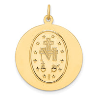 14k Solid Polished/Satin Round Miraculous Medal-XR1766