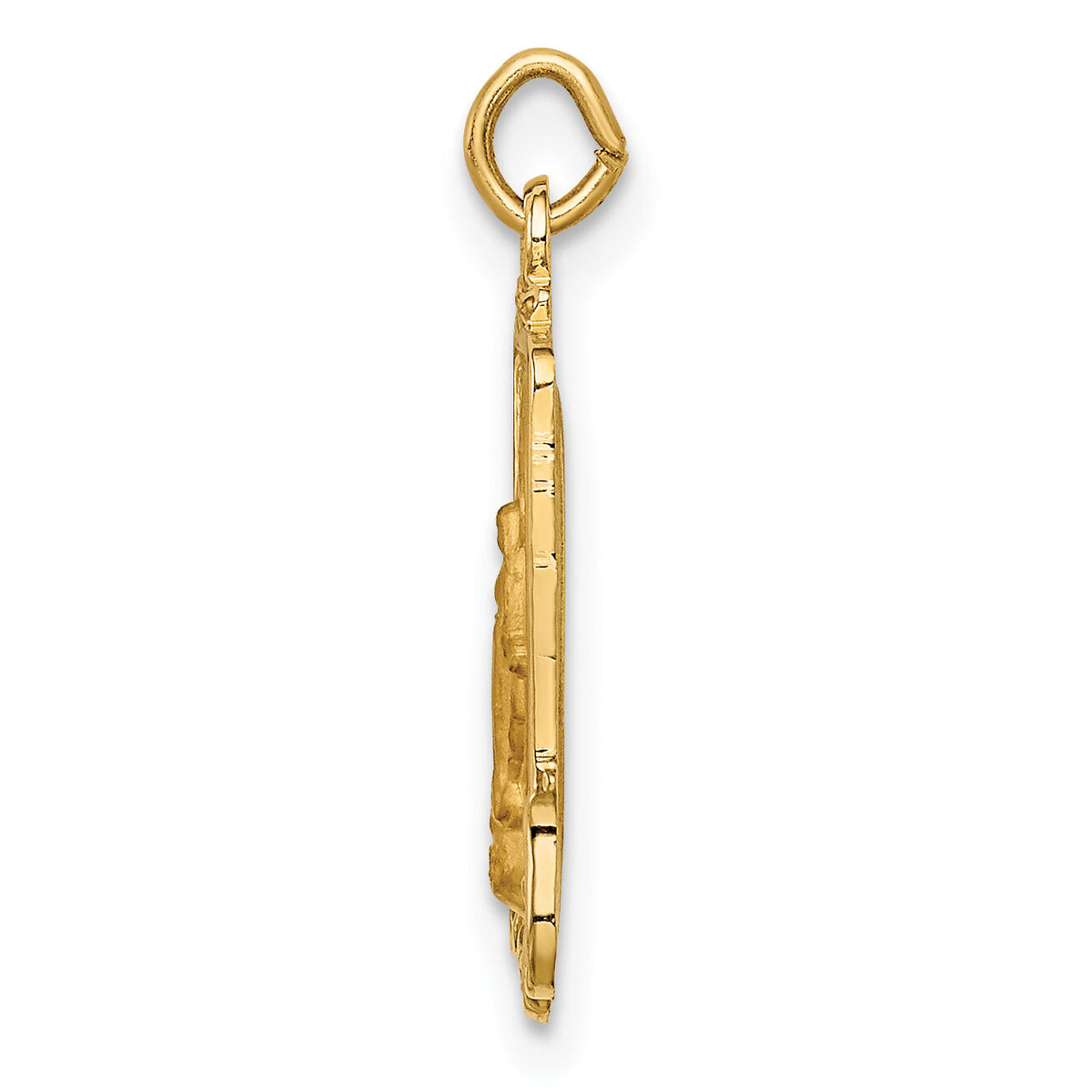 14k Solid Polished/Satin Rectangular Miraculous Medal-XR1768