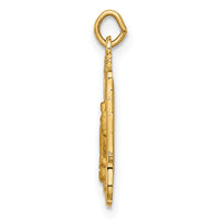 14k Solid Polished/Satin Rectangular Miraculous Medal-XR1768