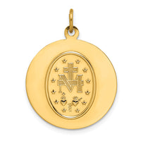 14k Solid Polished/Satin Medium Round Miraculous Medal-XR1769