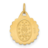 14k Solid Polished/Satin Tiny Round Scalloped Miraculous Medal-XR1770