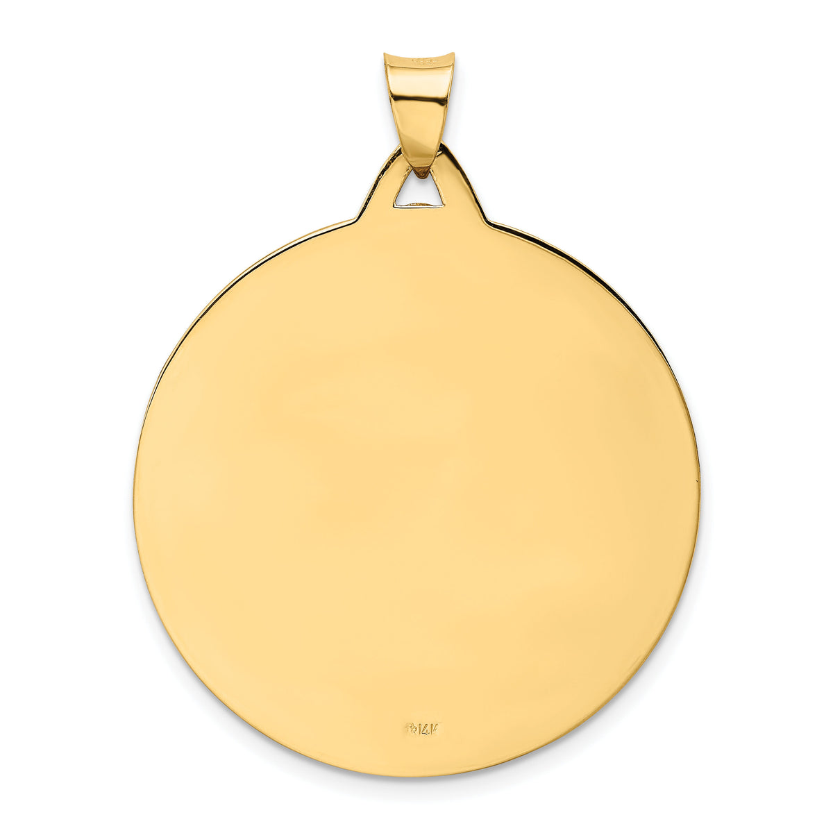 14k Solid Polished/Satin Large Raised Round Milagrosa Medal-XR1772