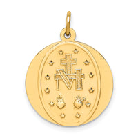 14k Solid Polished/Satin Small Round Miraculous Medal-XR1773