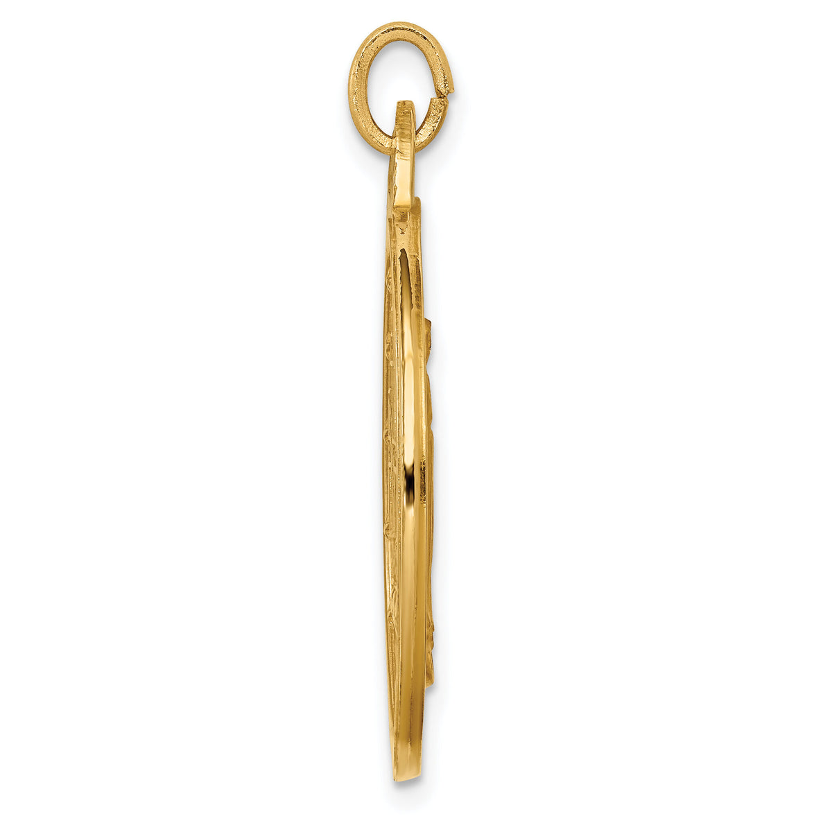 14k Solid Polished/Satin Extra Large Round Miraculous Medal-XR1775