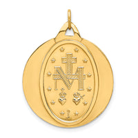 14k Solid Polished/Satin Extra Large Round Miraculous Medal-XR1775