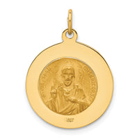 14K Solid Small Queen Of Holy Scapular Reversible Medal-XR1777