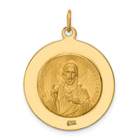 14K Solid Large Queen Of Holy Scapular Reversible Medal-XR1778