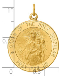 14K Solid Large Queen Of Holy Scapular Reversible Medal-XR1778