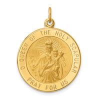 14K Solid Large Queen Of Holy Scapular Reversible Medal-XR1778