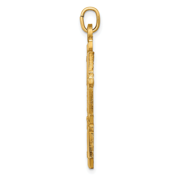 14k Solid Polished/Satin Large 4-Way Medal-XR1780